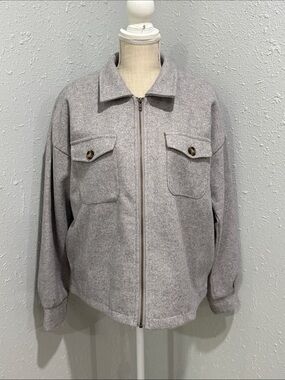 Hem &‎ Thread Light Gray Utility Jacket Size Large